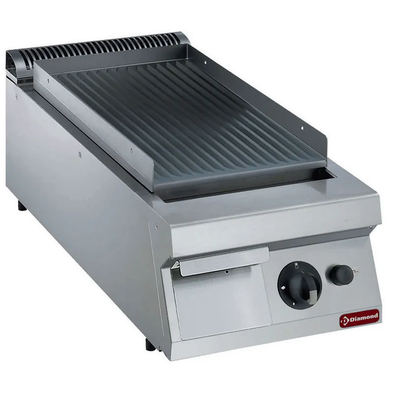 Bakplaat gas geribd - 400x900x250/320mm Direct Beschikbaar