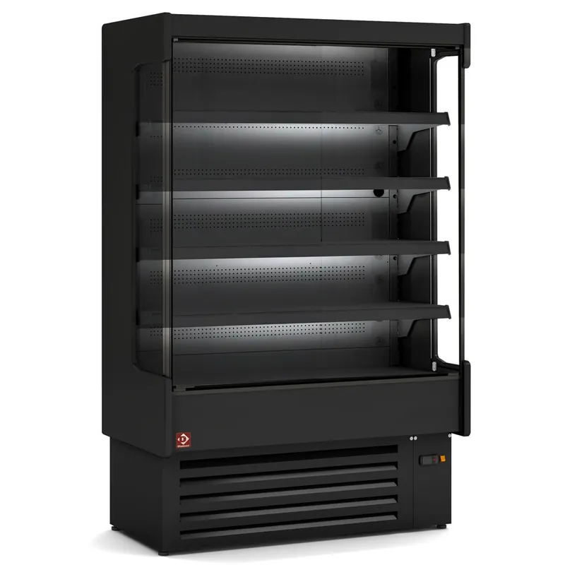 Flitsaanbieding Gekoeld wandmeubel, zelfbediening, klapdeuren - FULL BLACK - 2500x852x(h)1920mm