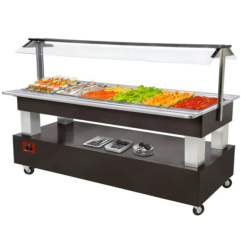 Saladebar 6x 1/1GN - Wengé hout Tijdelijk Beschikbaar