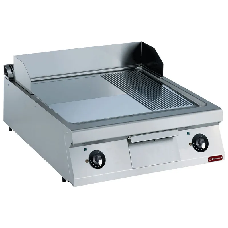 Veilige Betaling Elektrische bakplaat - 2/3 glad en 1/3 geribd - 800x900x(h)320mm