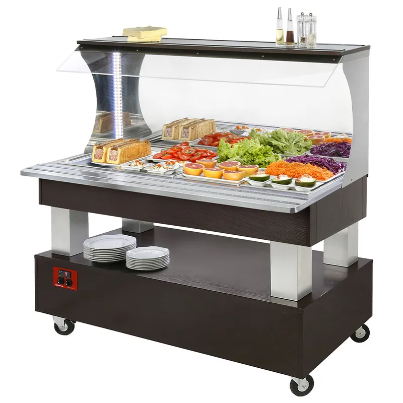 Exclusieve Aanbieding Saladebar wandmodel - 4x 1/1GN - Wengé hout
