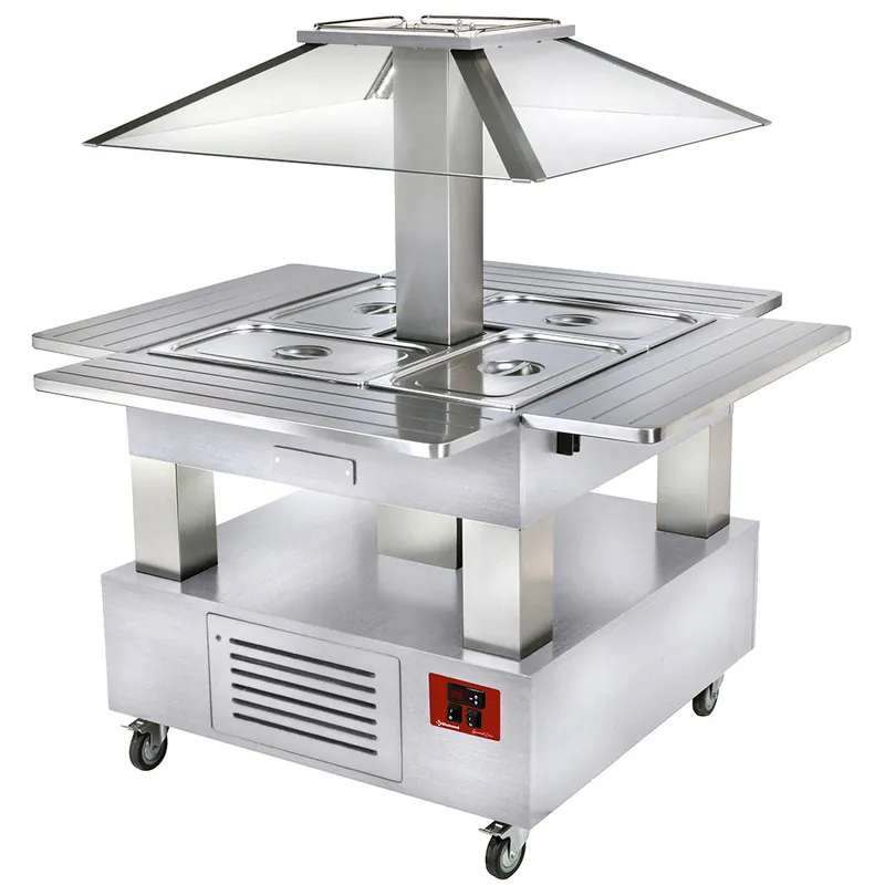 Op = Op Eiland Buffet gekoeld - 4x 1/1GN - Wit hout