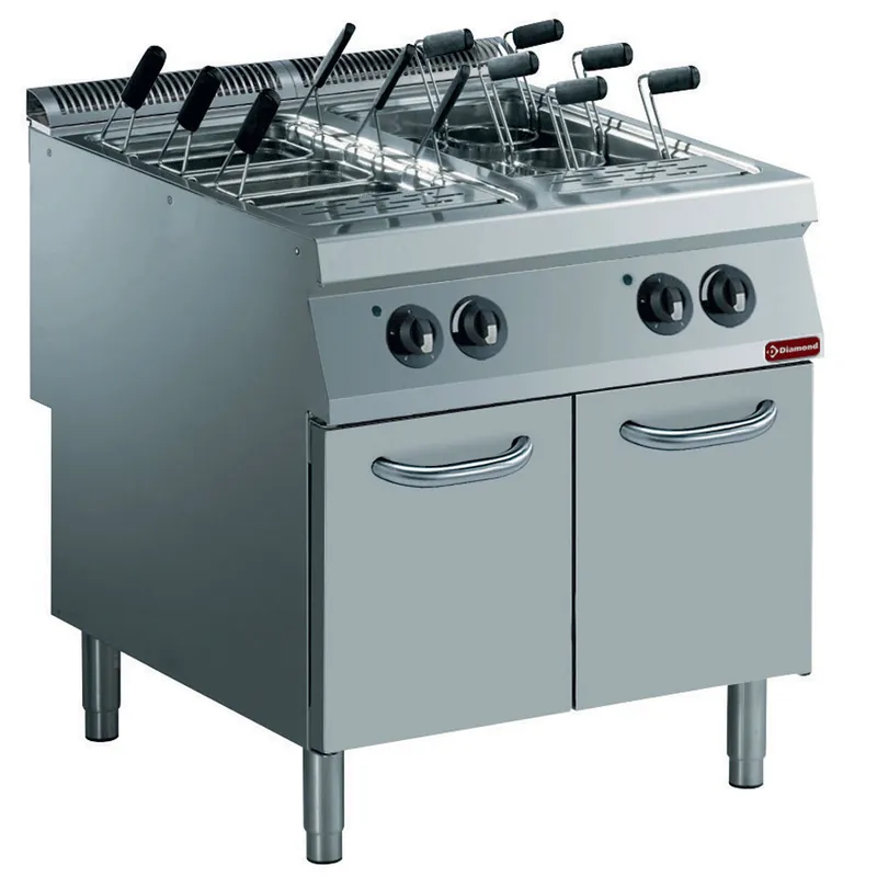 Snelle Levering Pastakoker met onderstel elektrisch - 2 kuipen 1/1GN - 400V