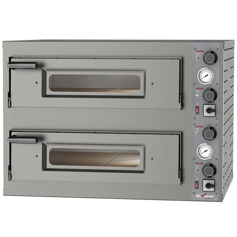 Direct Beschikbaar Dubbele pizzaoven elektrisch - 2x 4 pizza Ø330mm - 11,5kW/400V
