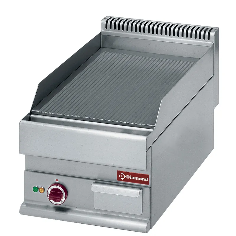 Weekendaanbieding Elektrische bakplaat geribt - 400x650x(h)380mm - 230V