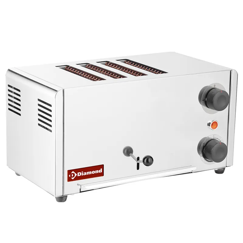Hete Deal RVS broodrooster 4 sleuven - 430x200x(h)240mm
