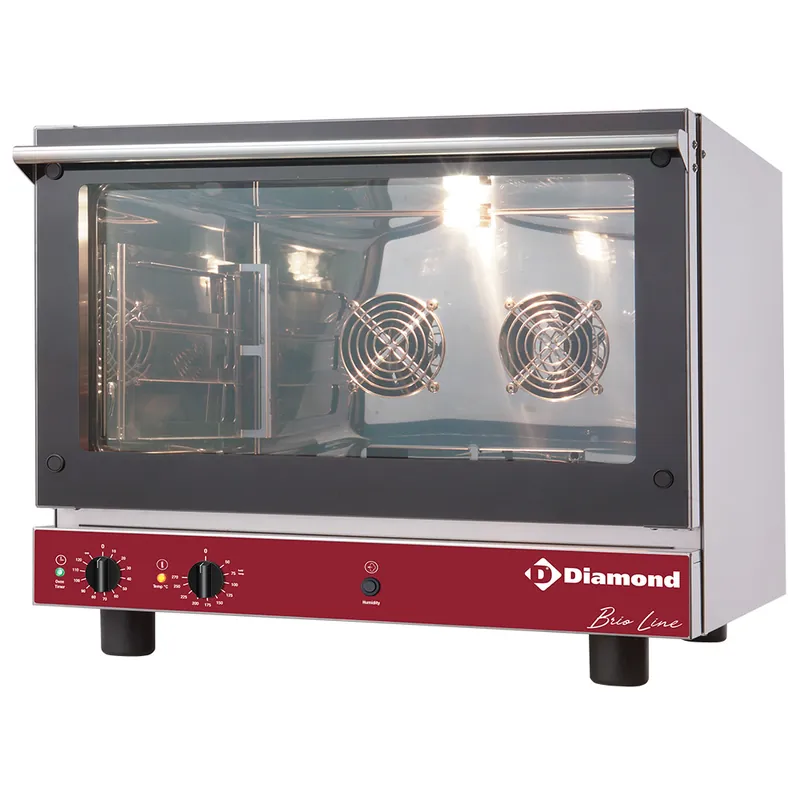 Elektrische convectieoven, 4x 600x400 mm + manuele bevochtiger - 730x700x(h)575mm Gecertificeerd