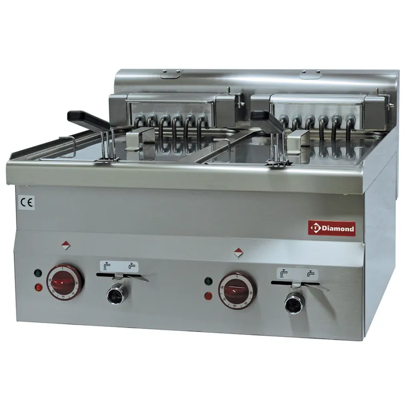 Elektrische friteuse, S-Powerful, 2 x 10 liter -Top- - 600x600x(h)280/400mm Favoriet