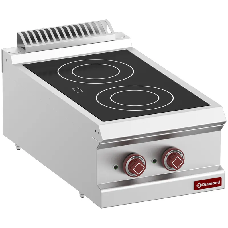 Vitrokeramische kookplaat 2 zones - 400x730x(h)320mm - 400V Op = Op