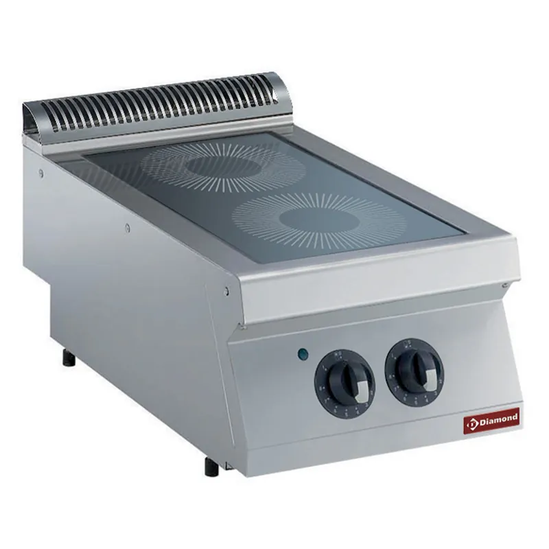 Gratis Retour Vitrokeramische kookplaat 2 zones - 400x730x(h)320mm - 400V.