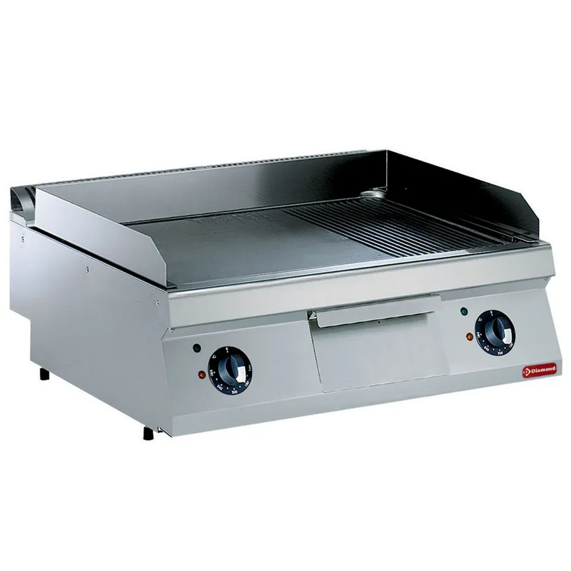 Elektrische bakplaat - 2/3 vlak+1/3 geribd -800x730x(h)320mm - 400V Goedkoop