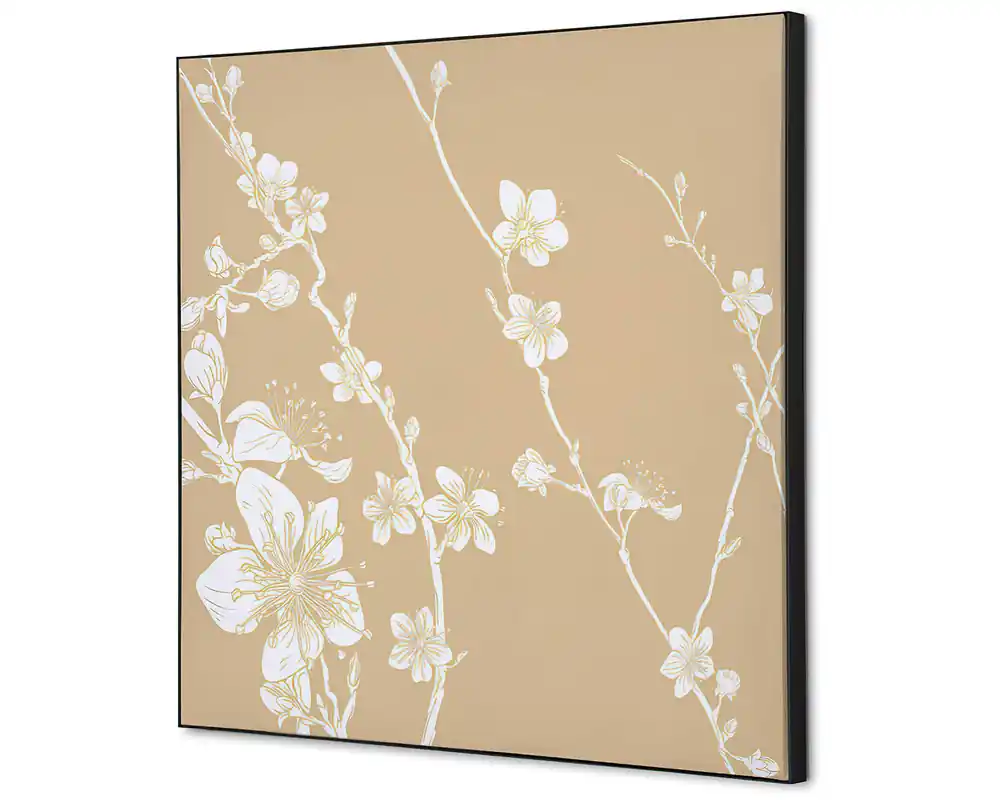 Wanddecoratie Japanse bloesem beige - 400x400mm Nu Kopen