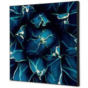 Wanddecoratie cactus blauw - 400x400mm Hoge Kwaliteit