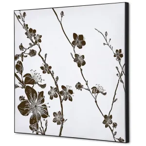 Wanddecoratie Japanse bloesem bruin - 400x400mm Beperkte Voorraad