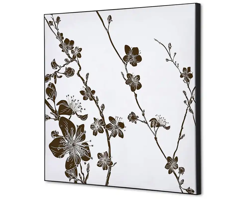 Wanddecoratie Japanse bloesem bruin - 400x400mm Beperkte Voorraad