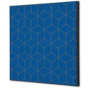 Wanddecoratie hexagon donkerblauw - 400x400mm Koopje