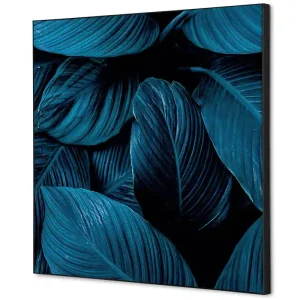 Favoriet Wanddecoratie botanische bladeren blauw - 400x400mm