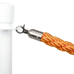Direct Verzonden Afzetkoord gedraaid oranje - Geborsteld chroom sluiting
