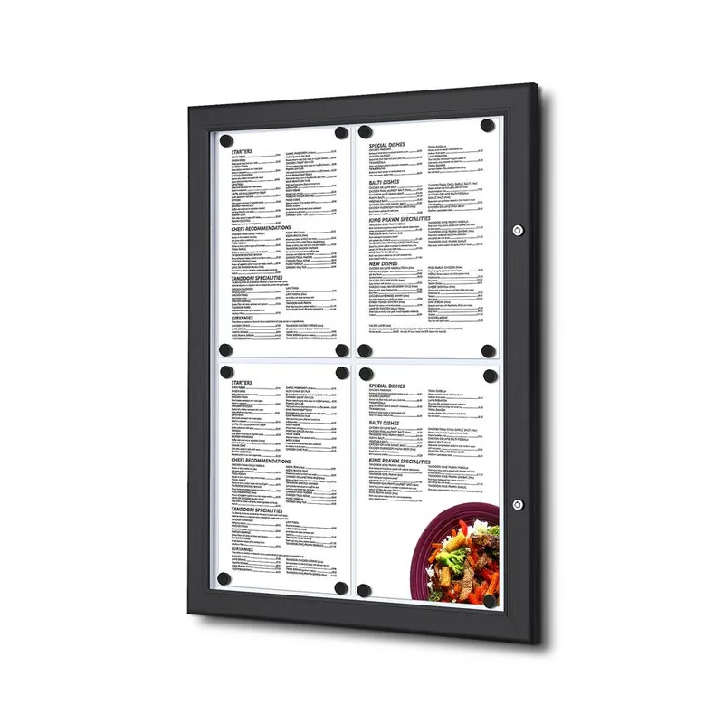 Buiten Menubord Zwart - 4xA4 Beperkt Aanbod