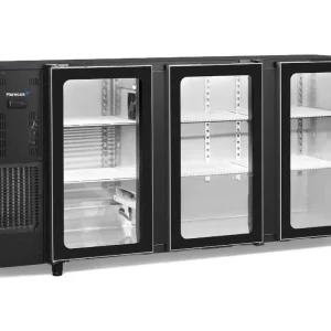 Nu Kopen Flessenkoeling 3 glasdeuren Marecos - Zwart - 2065x565x(h)890mm