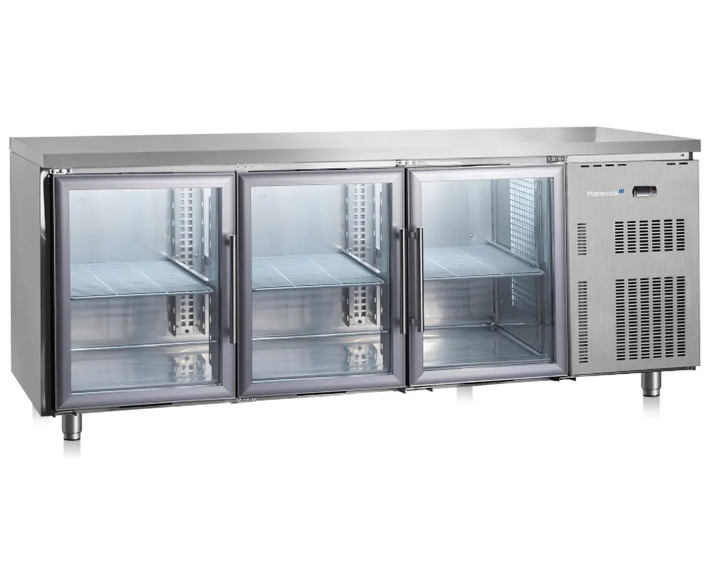 Marecos Softline koelwerkbank - 3 glasdeuren - 2000x600x(h)850mm Veilige Betaling
