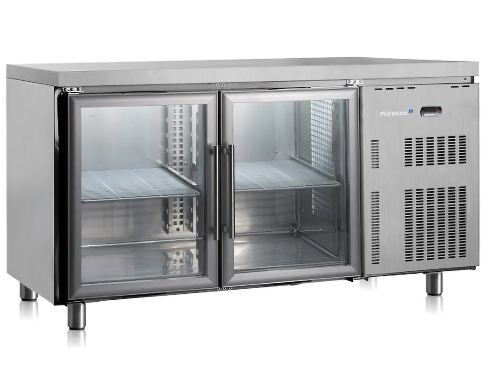 Snelle Levering Marecos Softline koelwerkbank - 2 glasdeuren - 1500x700x(h)850mm