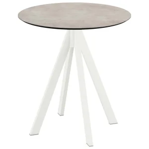 Infinity terrastafel wit frame + Moonstone HPL tafelblad tafelblad Ø70cm Rechtstreeks Van De Fabrikant