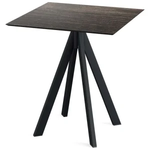 Infinity terrastafel zwart frame + Riverwashed Wood HPL tafelblad tafelblad 70x70cm Merkproduct