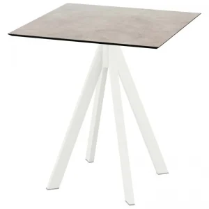 Infinity terrastafel wit frame + Moonstone HPL tafelblad tafelblad 70x70cm Betaalbaar