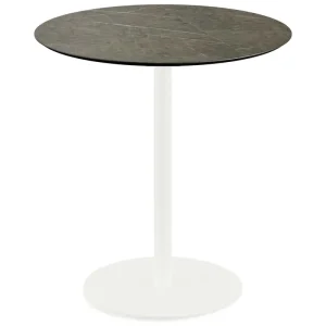 Bestseller Urban terrastafel wit frame + Midnight Marble HPL tafelblad Ø70cm