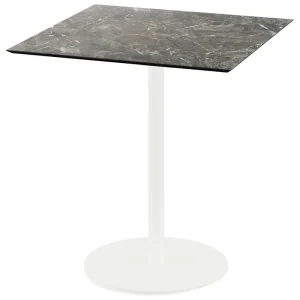 Urban terrastafel wit frame + Galaxy Marble HPL tafelblad 70x70cm Voordeelprijs