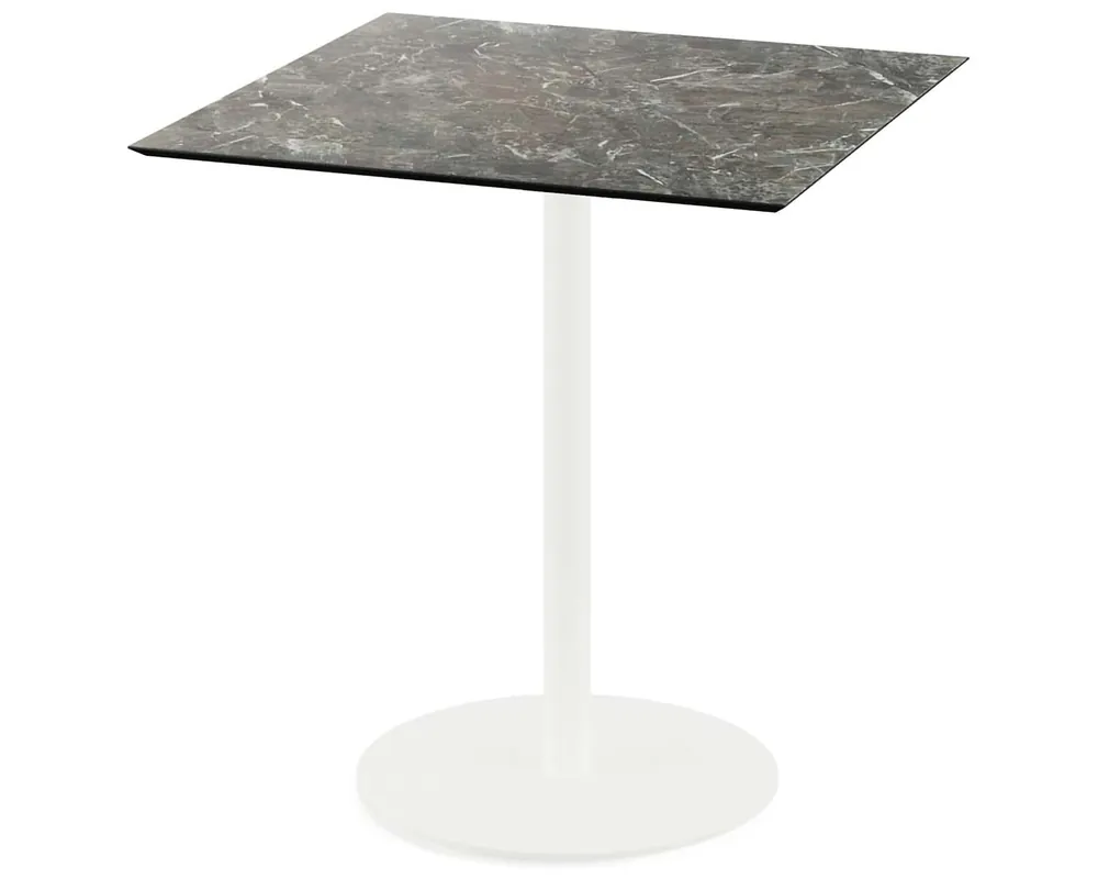 Urban terrastafel wit frame + Galaxy Marble HPL tafelblad 70x70cm Voordeelprijs