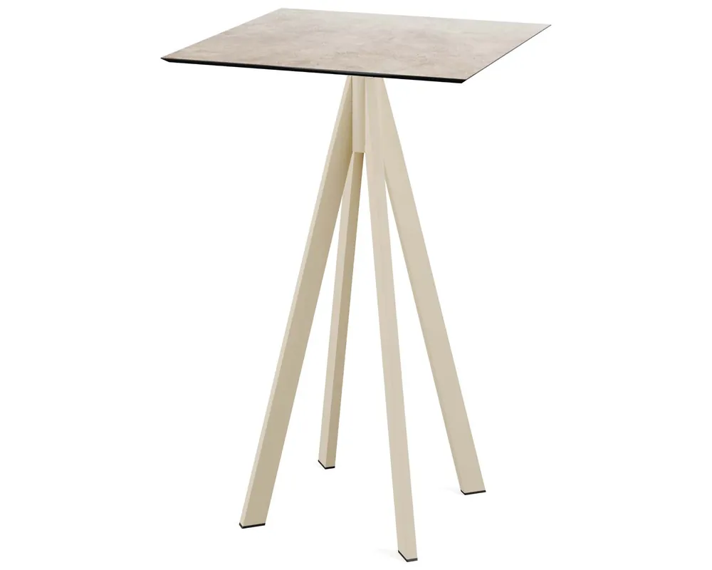 Infinity statafel zand frame + Moonstone HPL tafelblad 70x70cm Favoriet