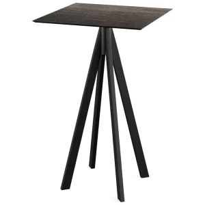 Infinity statafel zwart frame + Riverwashed Wood HPL tafelblad 70x70cm Meest Verkocht