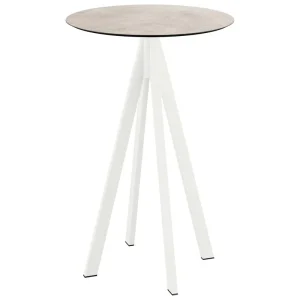 Dagaanbieding Infinity statafel wit frame + Moonstone HPL tafelblad Ø70cm