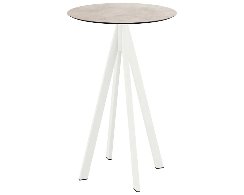 Dagaanbieding Infinity statafel wit frame + Moonstone HPL tafelblad Ø70cm