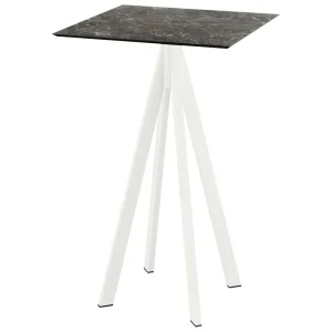 Infinity statafel wit frame + Galaxy Marble HPL tafelblad 70x70cm Voordeelprijs