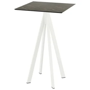 Shop Nu Infinity statafel wit frame + Midnight Marble HPL tafelblad 70x70cm