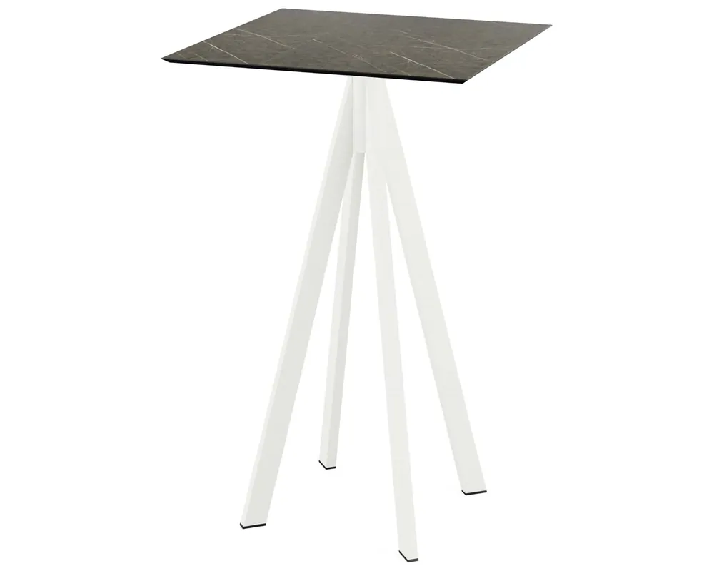 Shop Nu Infinity statafel wit frame + Midnight Marble HPL tafelblad 70x70cm