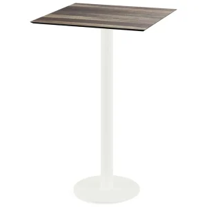 Urban statafel wit frame + Tropical Wood HPL tafelblad 70x70cm Veilige Betaling