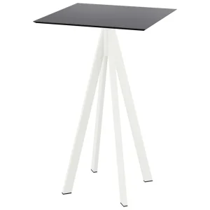 Fabrieksprijs Infinity statafel wit frame + Zwart HPL tafelblad 70x70cm