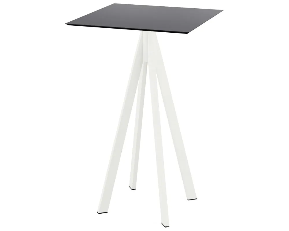 Fabrieksprijs Infinity statafel wit frame + Zwart HPL tafelblad 70x70cm