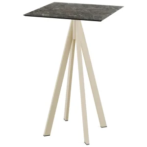 Infinity statafel zand frame + Galaxy Marble HPL tafelblad 70x70cm Flitsaanbieding
