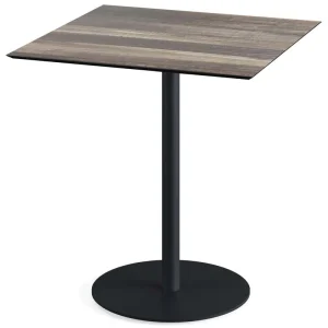 Urban terrastafel zwart frame + Tropical Wood HPL tafelblad 70x70cm Flitsaanbieding