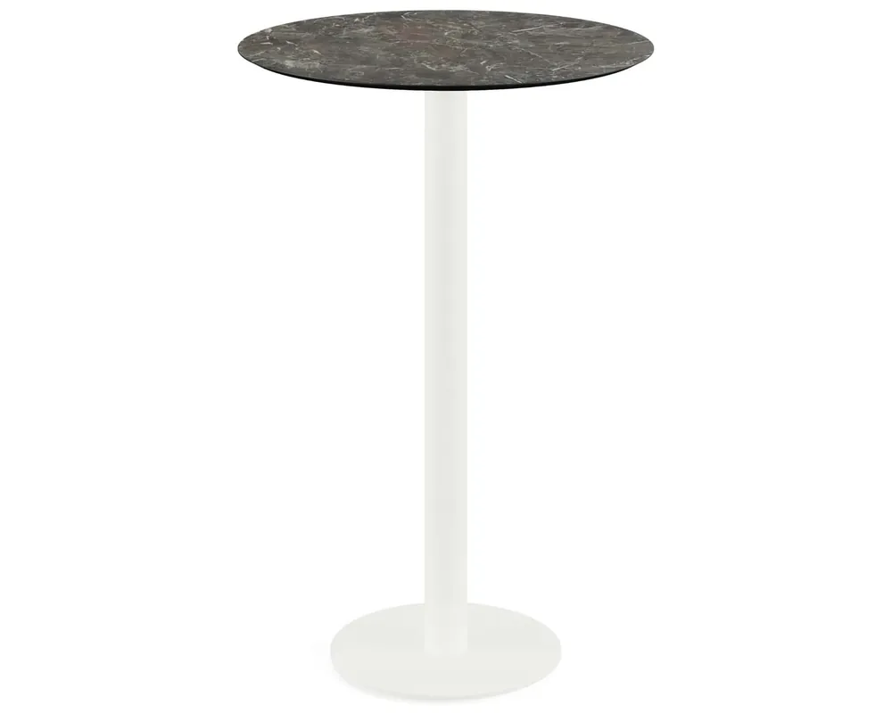 Shop Nu Urban statafel wit frame + Galaxy Marble HPL tafelblad Ø70cm