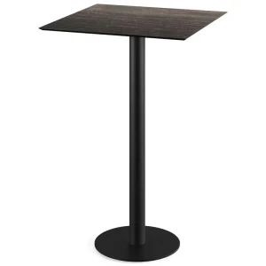 Urban statafel zwart frame + Riverwashed Wood HPL tafelblad 70x70cm Superprijs