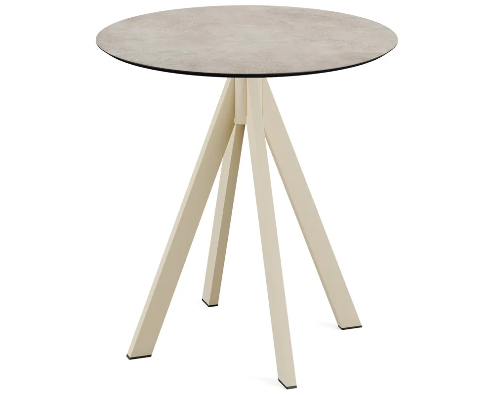 Infinity terrastafel zand frame + Moonstone HPL tafelblad tafelblad Ø70cm Tijdelijk Beschikbaar