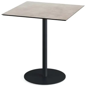 Snelle Levering Urban terrastafel zwart frame + Moonstone HPL tafelblad 70x70cm