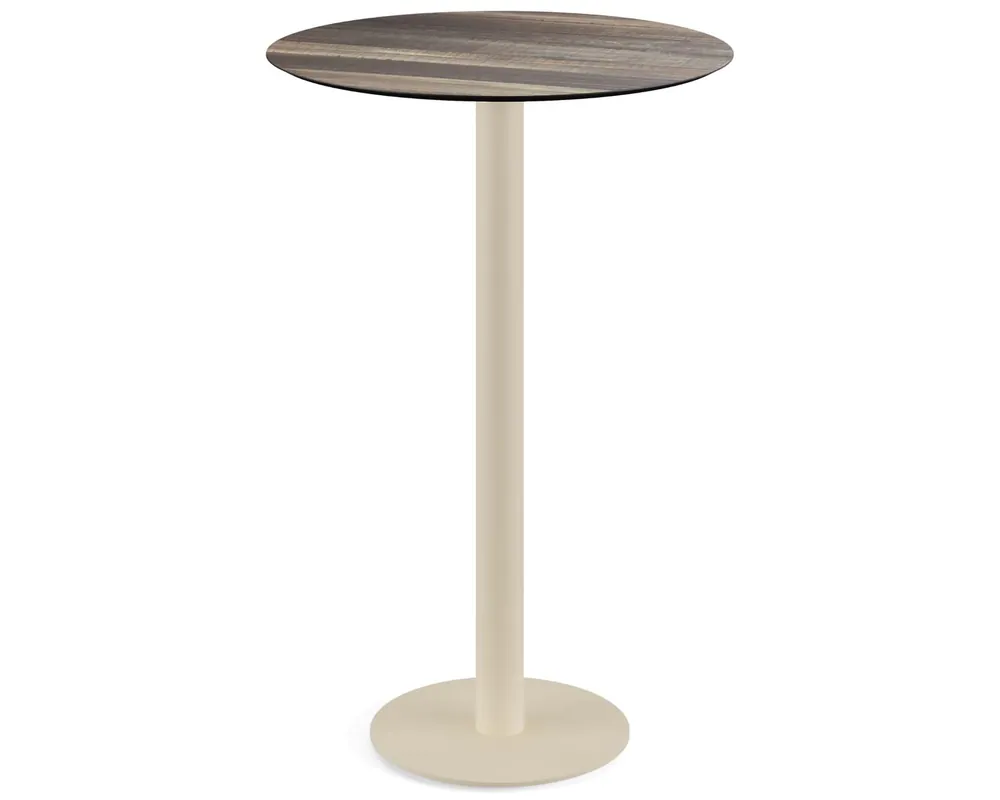 Urban statafel zand frame + Tropical Wood HPL tafelblad Ø70cm Must-Have