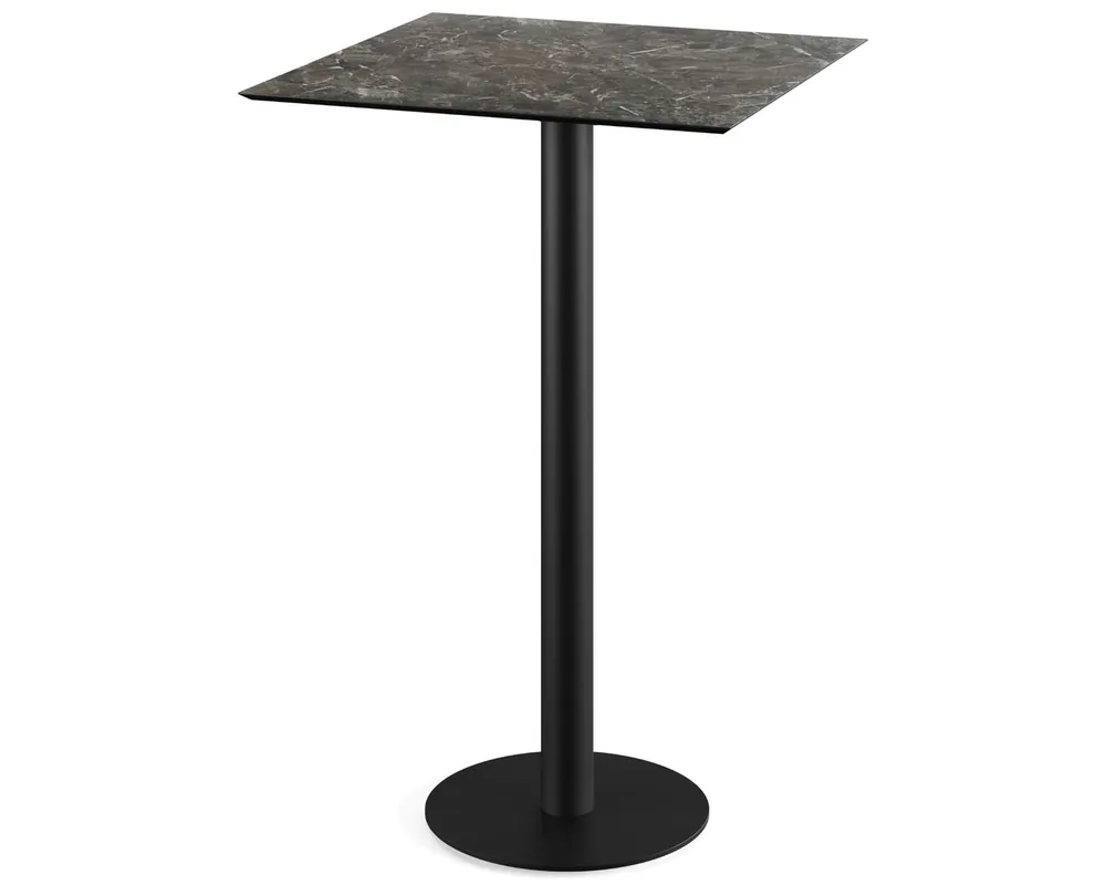 Finale Uitverkoop Urban statafel zwart frame + Galaxy Marble HPL tafelblad 70x70cm